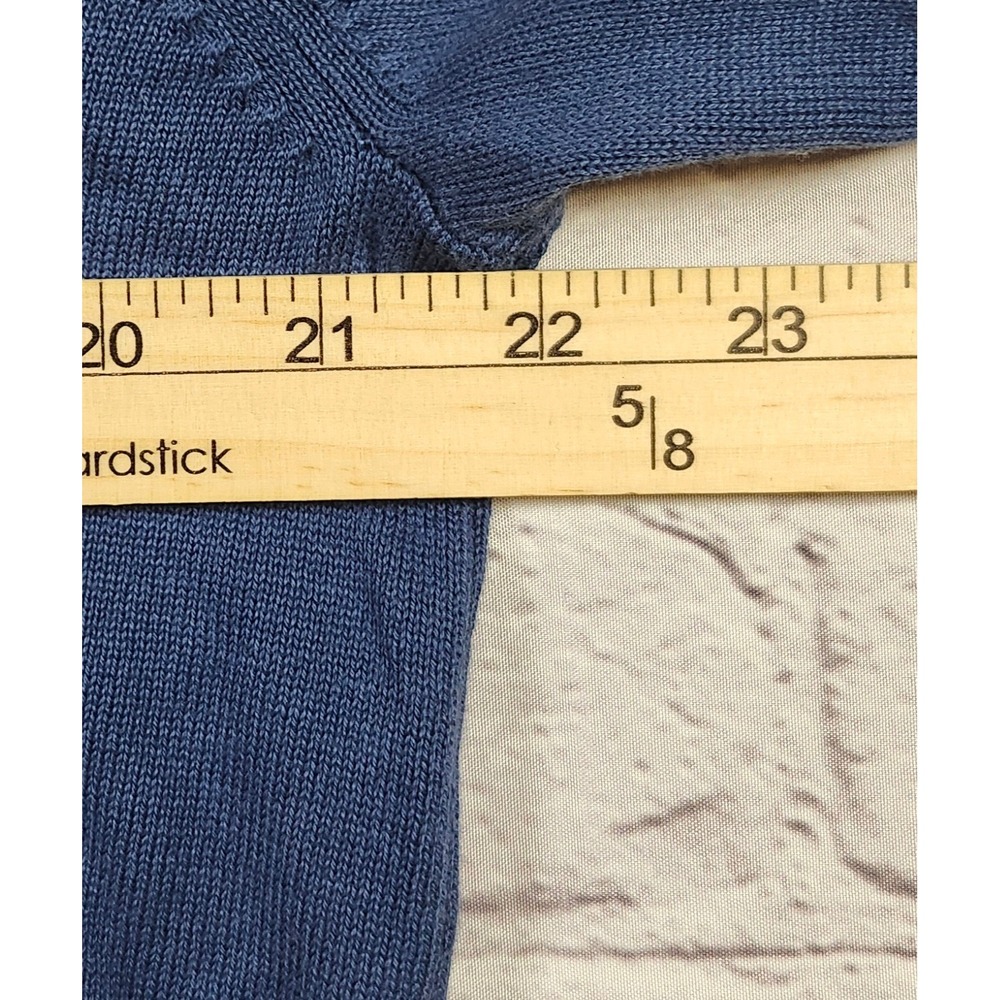 NWT Tommy Hilfiger Mens Quarter Zip Mock Neck Sweater Blue Cotton Large - Picture 4 of 7